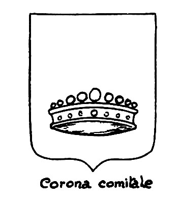 Image of the heraldic term: Corona comitale